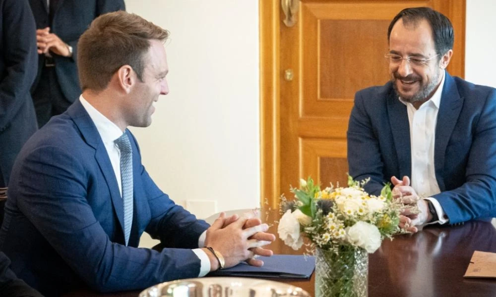 Συνάντηση Στέφανου Κασσελάκη με τον Κύπριος πρόεδρος Ν. Χριστοδουλίδης